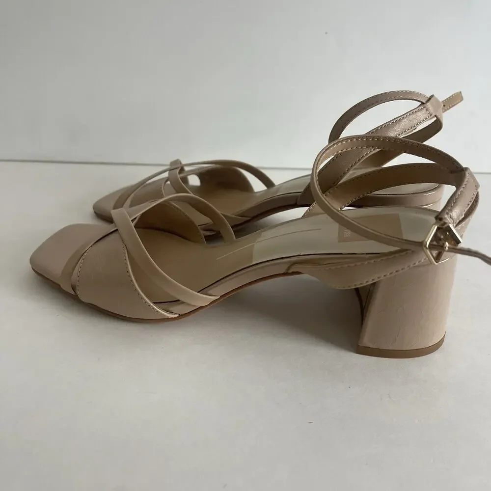 Dolce Vita Womens Block Heel Strappy Sandals, 2” Heel, Light Brown Tan, Size 7.5